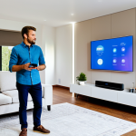 에너지 효율적인 주거 모델 분석 - Smart Home System**

"A modern living room interior featuring smart home technology. Showcasing a sm...