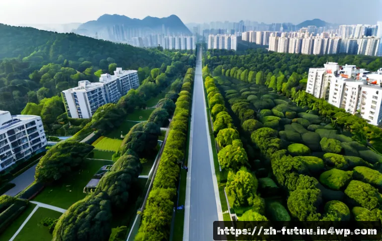 주거지 선택에서의 환경적 요소 분석 - Photorealistic aerial three-quarter view of two contrasting residential neighborhoods for home selec...